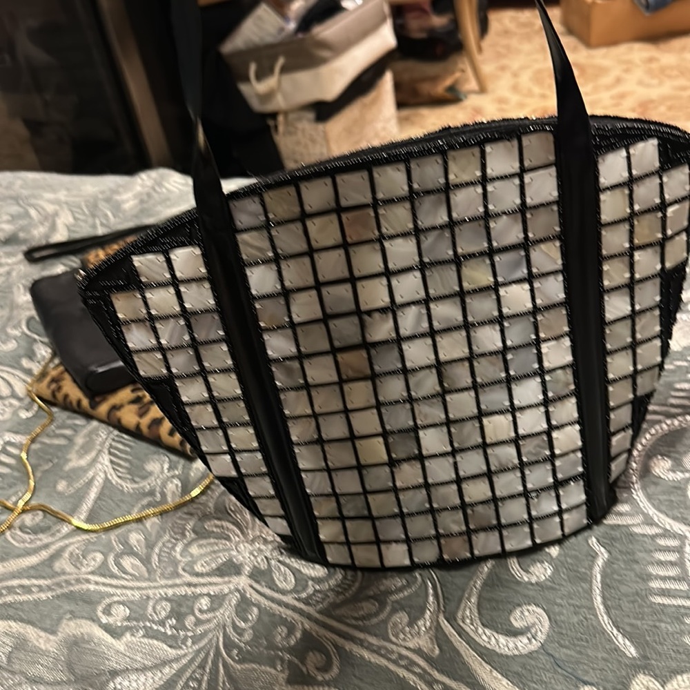 Beaded shell purse